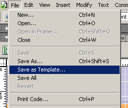 File> Save As Template