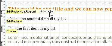 Use the Up and Down controls to move your repeated regions to the position you desire!
