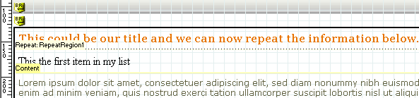 A repeating region is indicated by a "Repeat: Region Name" tab.