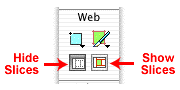 Hide Slices and Show Slices icons